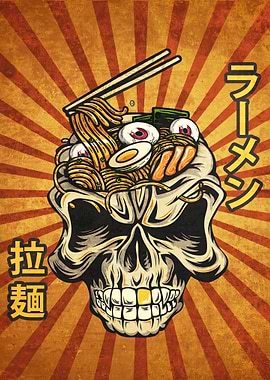 Weirdcore Ramen Skull