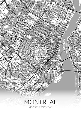 Montreal White Map