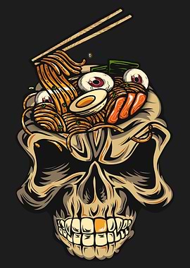 Weirdcore Ramen Skull