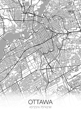 Ottawa White Map