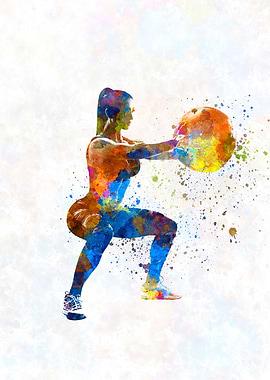 Fitness in watercolor