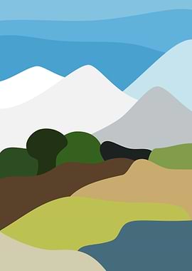 geometric abstract mountai