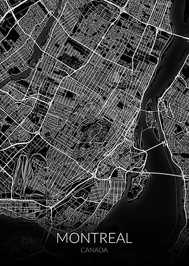 Montreal Map Black
