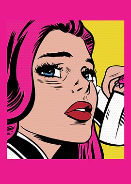Sad girl pop art