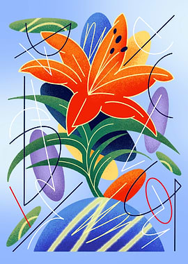 Flowers with leaves plants