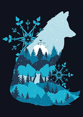 Winter Fox Landscape