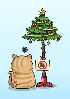 Funny Cat Christmas Tree