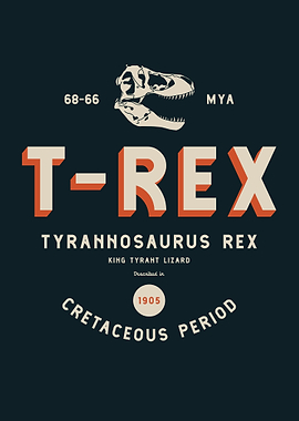 T Rex Retro Poster