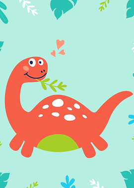 Cute Baby Dino animal art
