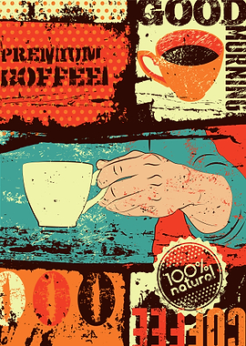 Retro coffee poster