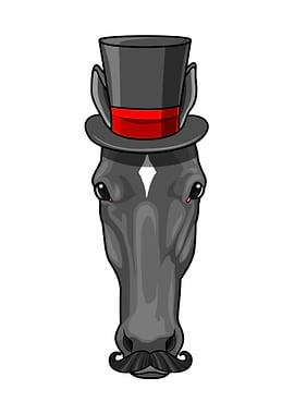 Horse Zylinder Mustache