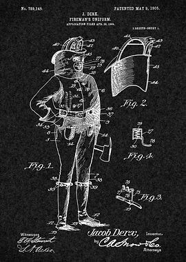 Firefighter Vintage Patent