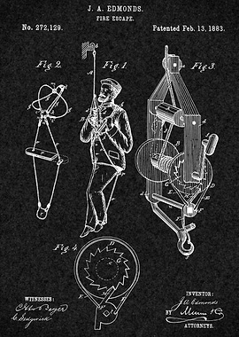 Firefighter Vintage Patent