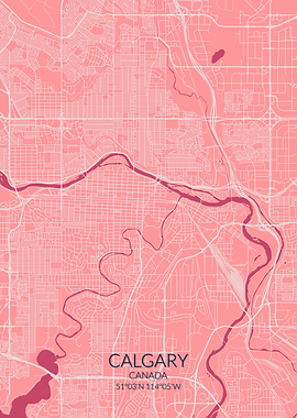 Calgary Pink Rose Map