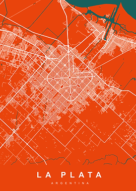 LA PLATA Map ARGENTINA