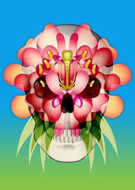 Skull and Flower