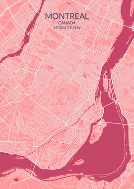 Montreal Pink Rose Map