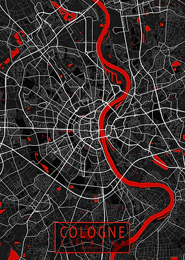 Cologne City Map Oriental