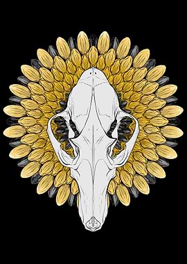 Fox Skull in Sunflower