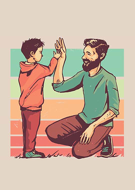 Retro fathers and son