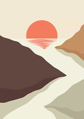 Sunset living room poster