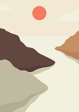 Sunrise and mountain art