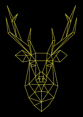 Deer Animal Geometric Gold