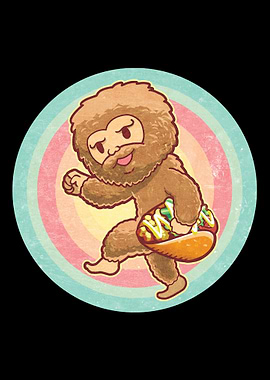 Funny Bigfoot Holding Taco