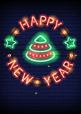 Happy New Year Neon Sign