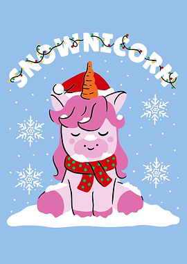Unicorn in Snow Winter