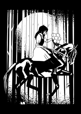 Woman ride at Horse Animal