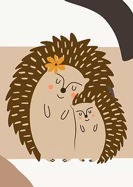 Mother and Baby Hedgehog
