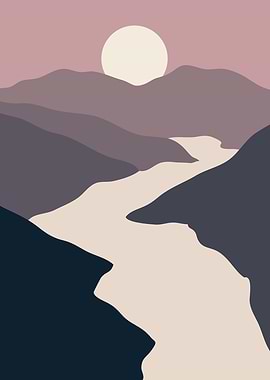 Sun Mountain river poster