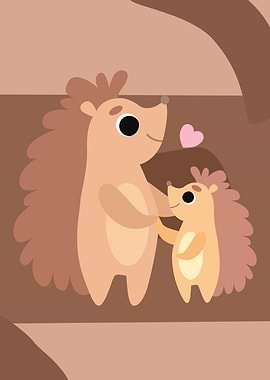 Mother and Baby Hedgehog