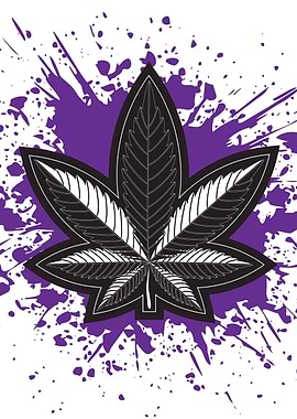 Weed Leaf Purple Backdrop