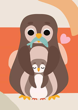 Mother and Baby Penguin