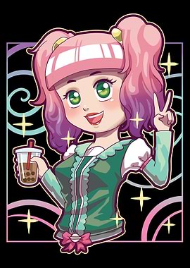Bubble Tea Anime Girl Kawa