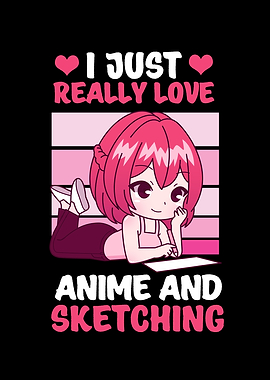 Chibi Anime Girl Sketching