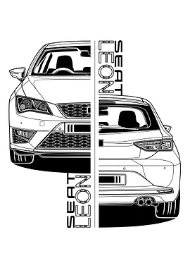 Line Art of Seat Leon