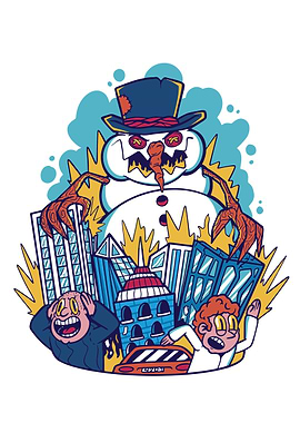 Spooky snowman kaiju