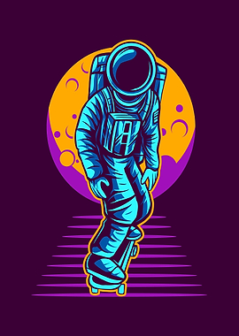 Astronaut neon skate
