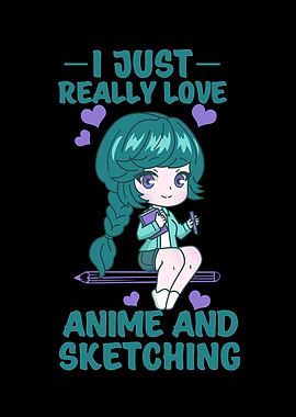 Chibi Anime Girl Sketching