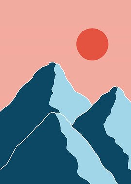 Nature Sun and Mountain