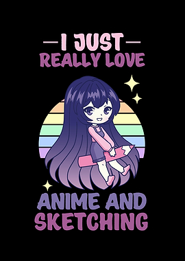 Chibi Anime Girl Sketching