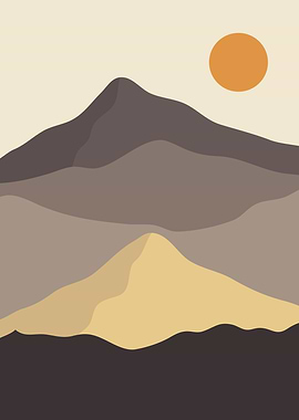 Nature Sun mountain poster