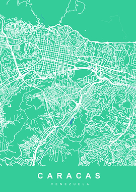 CARACAS Map VENEZUELA