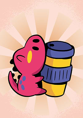 Dinosaur with Coffee