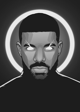 Drake Grayscale Art
