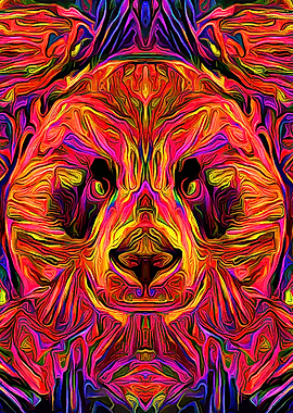 Panda Colorful Portrait