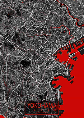 Yokohama City Map Oriental